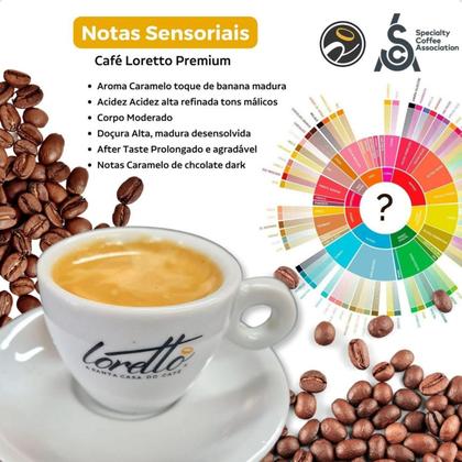 Café Torrado em Grãos Arábica Premium Loretto 500g Imagem de Café Torrado em Grãos Arábica Premium Loretto 500g