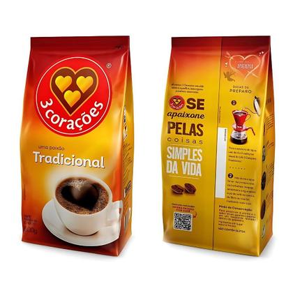 Imagem de Café Três Corações Tradicional Moído Kit 5 Pacotes 500g