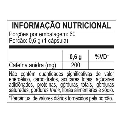 Imagem de Cafeína 200mg 60 Cápsulas Body Action