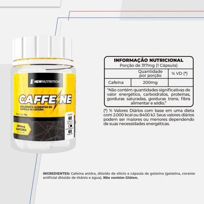 Imagem de Cafeína 200Mg 60 Capsulas New Nutrition