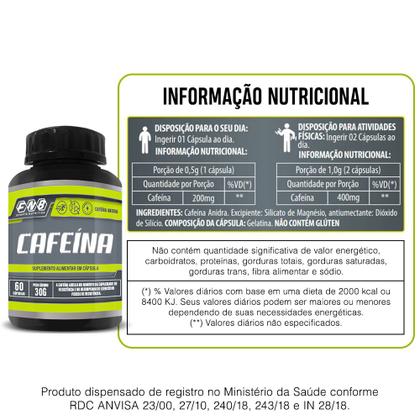 Imagem de Cafeina 200mg Kit 3x 60 Capsulas FNB Sports Flora Nativa