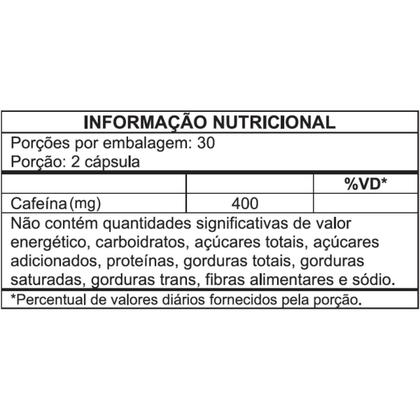 Imagem de Cafeína 400mg 60 Cápsulas - Alpex Sports Nutrition