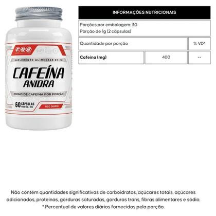 Imagem de Cafeína Anidra 200mg 60 cápsulas FNB Sports Nutrition
