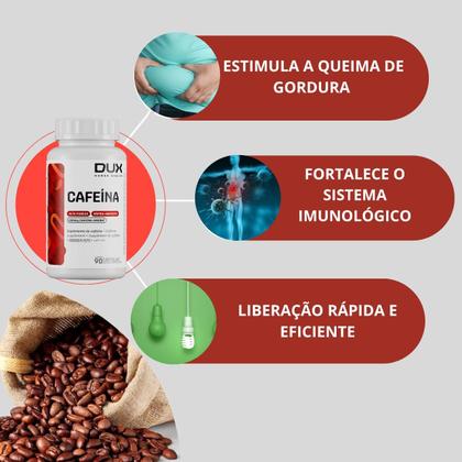 Imagem de Cafeína DUX 200mg 90 Cápsulas  Original Alta Concentração