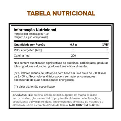 Imagem de Cafeína Pura 200mg 120 Cápsulas Growth Supplements