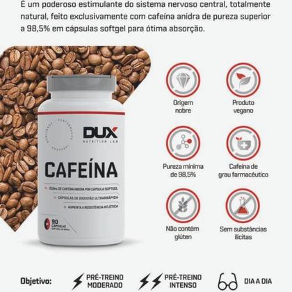 Imagem de Cafeína Pura 200Mg DUX Com 90 Cápsulas