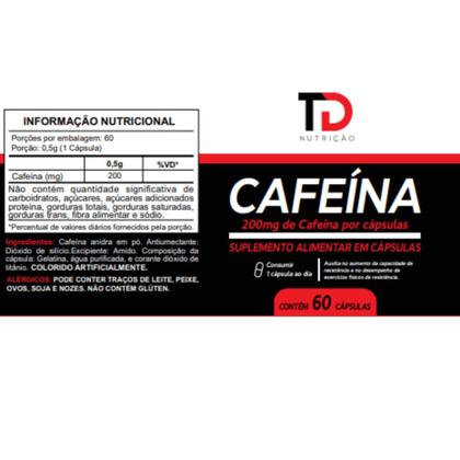 Imagem de Cafeína Suplemento Alimentar 200mg 60 Cápsulas