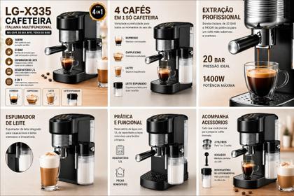 Imagem de Cafeteira 4 Em 1 Cápsulas Nespresso Dolce Gusto 20 Bar 1400w