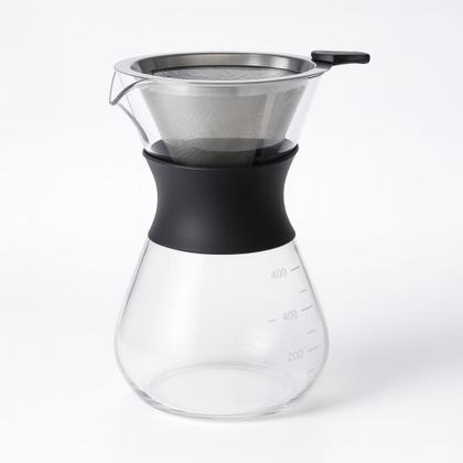 Imagem de Cafeteira 400ml Em Vidro Borossilicato Com Coador Aço Inox