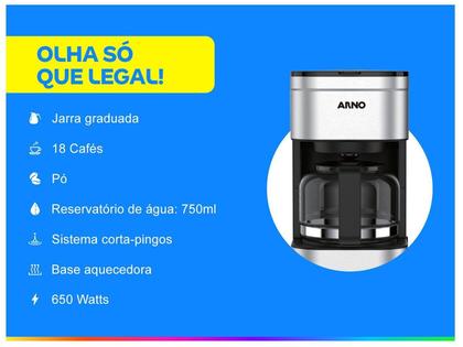 Imagem de Cafeteira Arno Preferita Cfpf 750 Ml Inox 220v