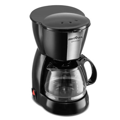 Imagem de Cafeteira Britânia CP15 Vidro Preto com Inox