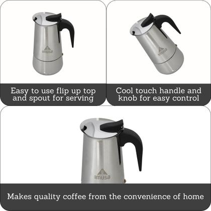 Imagem de Cafeteira de café expresso de fogão IMUSA USA B120-22061M 4 xícaras