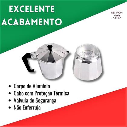 Imagem de Cafeteira de Fogão Moka Tipo Italiana Café Expresso Rapida