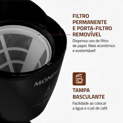 Imagem de Cafeteira Elétrica 18 Xícaras Mondial Dolce Arome C-30 Preta 127V