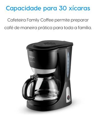 Imagem de Cafeteira Elétrica 30 Xícaras Elgin Family Coffee Preta 127V