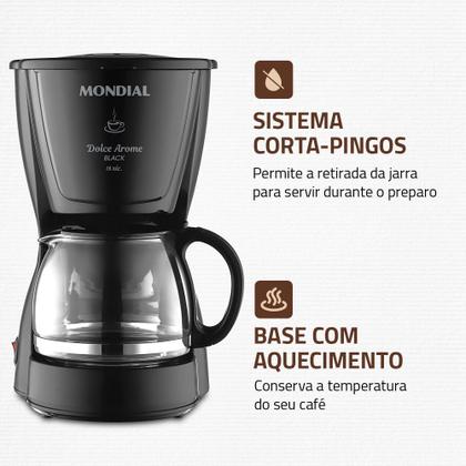 Imagem de Cafeteira elétrica 550 W jarra de vidro 18 xícaras Dolce Arome - C-30-18X-FB - Mondial