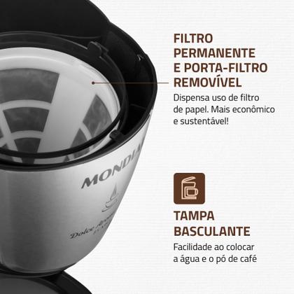 Imagem de Cafeteira elétrica 550W jarra inox 15 xícaras Dolce Arome - C-34 JI-15X - Mondial