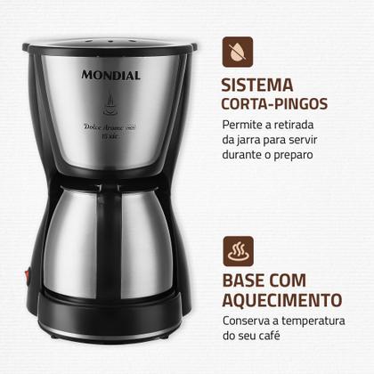 Imagem de Cafeteira elétrica 550W jarra inox 15 xícaras Dolce Arome - C-34 JI-15X - Mondial