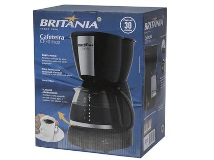 Imagem de Cafeteira Elétrica Britânia Preta Inox CP30  220 Volts