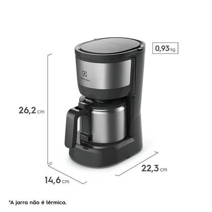 Imagem de Cafeteira Elétrica Electrolux ECM12 capacidade de15 Xícaras, com Jarra Inox,filtro lavavel, mantém aquecido e com potência de 600W na voltagem 127V