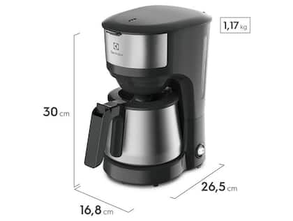 Imagem de Cafeteira Elétrica Electrolux ECM22 Efficient 110v com Jarra de Inox Capacidade 30 xicaras ou 1,2L Filtro Removível Aquece Rápido