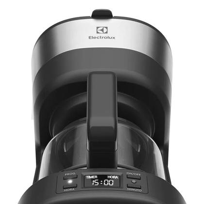 Imagem de Cafeteira Elétrica Electrolux Experience Programável com Timer Cor Inox Preta com Capacidade de 1,2 Litros e 800w de Potência ECM25 127V
