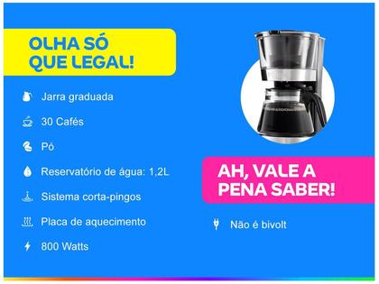 Imagem de Cafeteira Elétrica Philco PCF32PI Design
