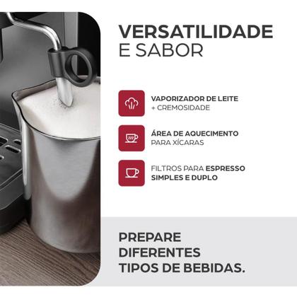 Cafeteira Espresso Digital WAP AROMA PRIME WCM20 1,2L Compatível com Café em Pó e Cápsula 950W 220V Imagem de Cafeteira Espresso Digital WAP AROMA PRIME WCM20 1,2L Compatível com Café em Pó e Cápsula 950W 220V