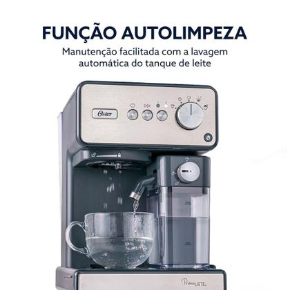 Imagem de Cafeteira Espresso Oster PrimaLatte Auto-Frothing 15 Bar Cápsula Pó e Sachê Inox 220V