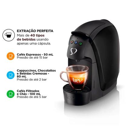 Imagem de Cafeteira Espresso Três Corações Luna Preta 127V
