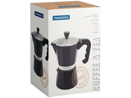 Imagem de Cafeteira Expresso Italiana Tramontina em Alumínio Preto com Cabo em Nylon 320 ml 61768020