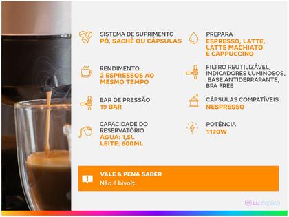 Imagem de Cafeteira Expresso Touch Maquina Cafe Capsula Pó Sache Autom