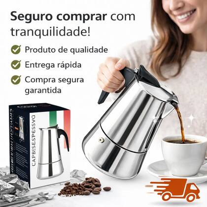 Imagem de Cafeteira Italiana 9 Xícaras 450 Ml Para Café Expresso Moka