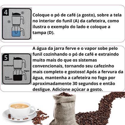 Imagem de Cafeteira Italiana a Vapor Manual 1,6 Litros Em Alumínio Extra Cafeteira Brasileira Econômica
