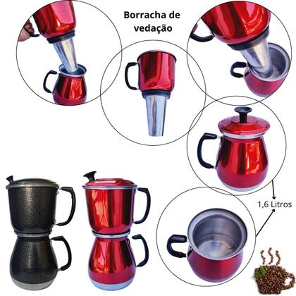Imagem de Cafeteira Italiana a Vapor Manual 1,6 Litros Em Alumínio Extra Cafeteira Brasileira Econômica