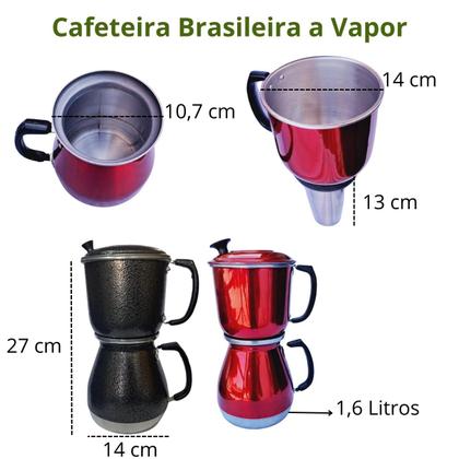 Imagem de Cafeteira Italiana a Vapor Manual 1,6 Litros Em Alumínio Extra Cafeteira Brasileira Econômica