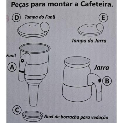 Imagem de Cafeteira Italiana a Vapor Manual 1,6 Litros Em Alumínio Extra Cafeteira Brasileira Econômica