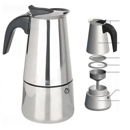 Imagem de Cafeteira Italiana Aço Inox Cozinha Café Cappuccino 9 Xícaras 450ml