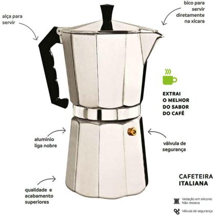 Imagem de Cafeteira Italiana Alumínio Rosa 3 Xícaras 150 Ml Wincy