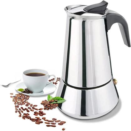Imagem de Cafeteira Italiana Expresso inoxidável italiana 6  Xicara Filtro Térmica Manual Com Filtro Café Chá 