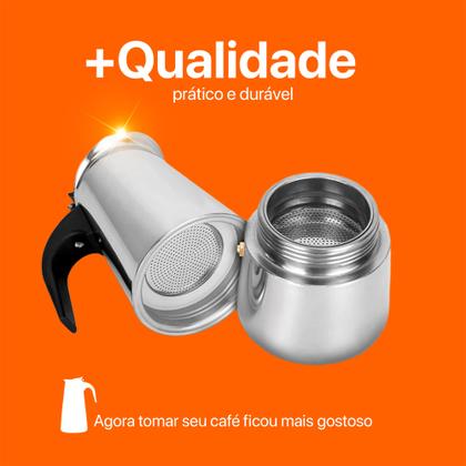 Imagem de Cafeteira Italiana Portátil Splendore 450ML 9 Xicaras De Aço Inox