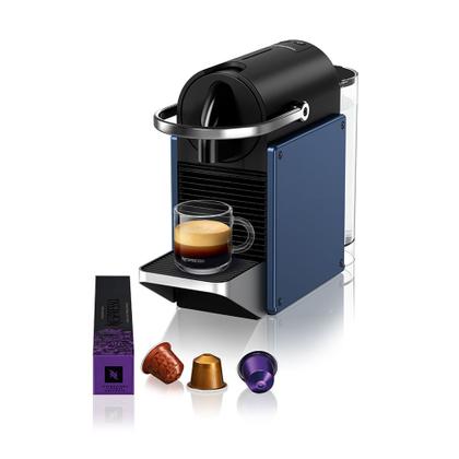 Imagem de Cafeteira Nespresso Pixie Redesign Azul e Preta para Café em Cápsula