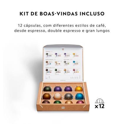 Imagem de Cafeteira Nespresso Vertuo Pop+ Preta e Dourada para Café Espresso