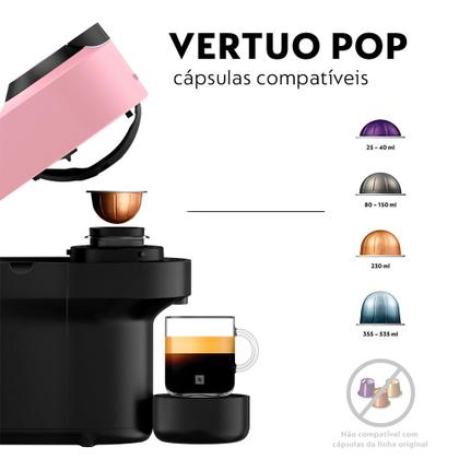 Imagem de Cafeteira Nespresso Vertuo POP Rosa Candy para Café Espresso Manual - GDV2BR