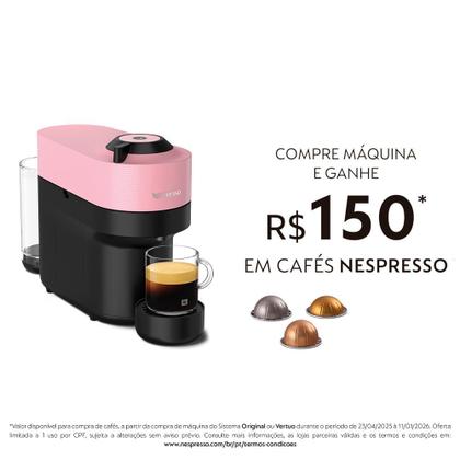 Imagem de Cafeteira Nespresso Vertuo POP Rosa Candy para Café Espresso Manual - GDV2BR