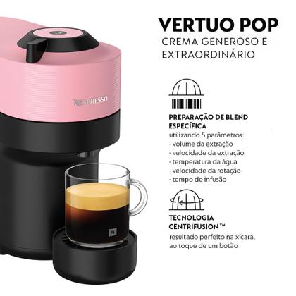 Imagem de Cafeteira Nespresso Vertuo POP Rosa Candy para Café Espresso Manual - GDV2BR