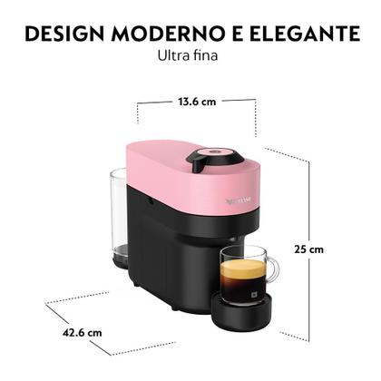 Imagem de Cafeteira Nespresso Vertuo POP Rosa Candy para Café Espresso Manual - GDV2BR