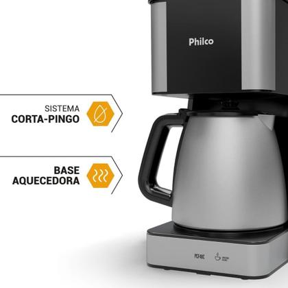 Imagem de Cafeteira Philco PCF40C Inox 40 Cafezinhos 1,6L 950W