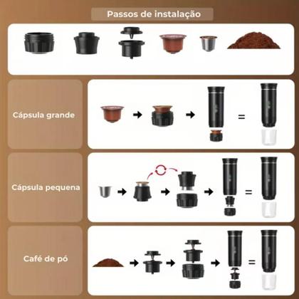 Imagem de Cafeteira Portátil Elétrica com Display e Bateria Interna