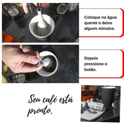 Imagem de Cafeteira Portátil Prática Filtro Inox Com Prensa Manual - Mimo Style